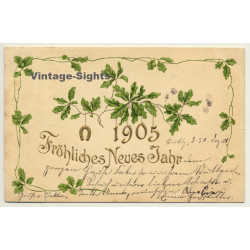 New Year Greetings: Fröhliches Neues Jahr - Horseshoe (Vintage PC Germany 1905)
