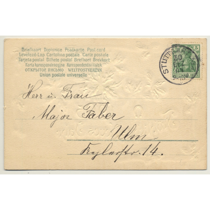 New Year Greetings: Fröhliches Neues Jahr - Horseshoe (Vintage PC Germany 1905)