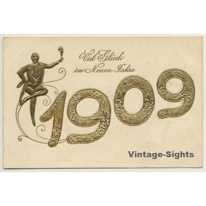 New Year Greetings: Viel Glück Im Neuen Jahr (Vintage PC Germany 1909)