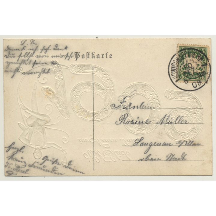 New Year Greetings: Viel Glück Im Neuen Jahr (Vintage PC Germany 1909)