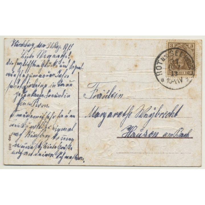 New Year Greetings: Young Kids In Costums (Vintage PC Germany 1913)