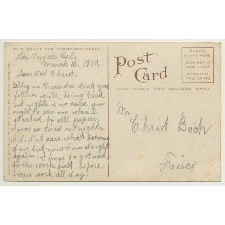 Los Angeles / USA: Pigeon Ranch - Taubenfarm (Vintage PC 1910)