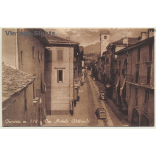 Demonte (Cuneo) / Italy: Via Michele Ghibaudo (Vintage RPPC)