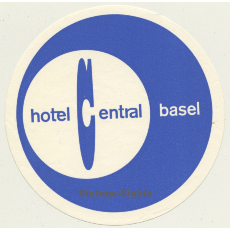 Hotel Central - Basel / Switzerland (Vintage Luggage Label)
