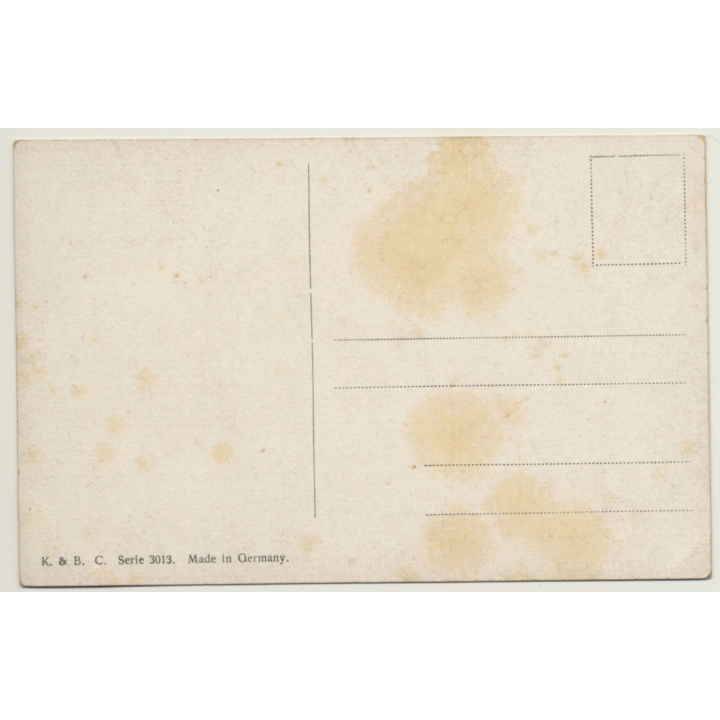 Chicken, Peacock & Duck At Trough - Poultry (Vintage Artist PC)