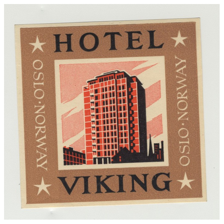 Hotel Viking - Oslo / Norway (Vintage Luggage Label)