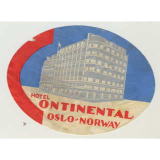 Hotel Continental - Oslo / Norway (Vintage Luggage Label)