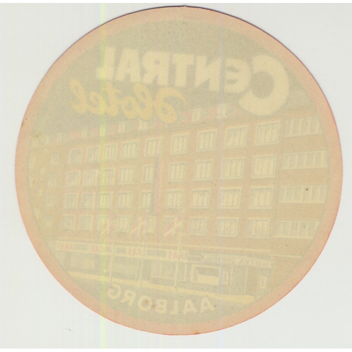 Central Hotel - Aalborg / Denmark - SAS Airline (Vintage Luggage Label)