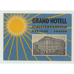 Grad Hotell Stadstradgarden - Karlstad / Sweden (Vintage Luggage Label)