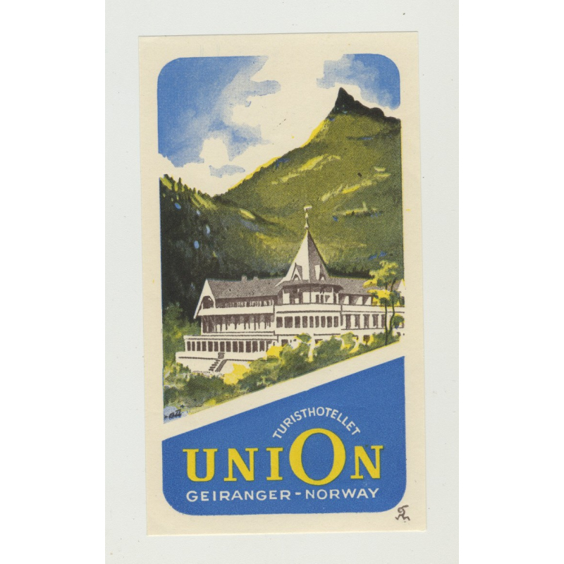 Turisthotellet Union - Geiranger / Norway (Vintage Luggage Label)