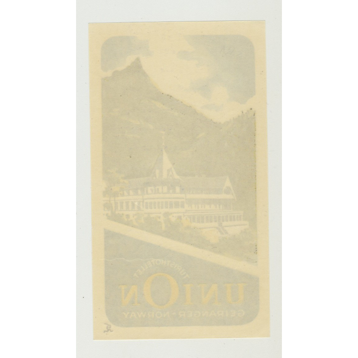 Turisthotellet Union - Geiranger / Norway (Vintage Luggage Label)