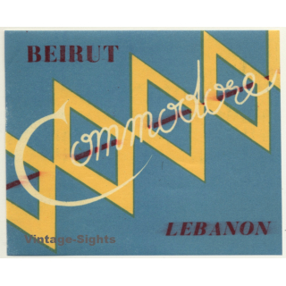Beirut / Lebanon: Hotel Commodore (Vintage Luggage Label)