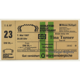 Tina Turner Break Every Rule '87 Ticket Stuttgart - Unused (Vintage Memorabilia)