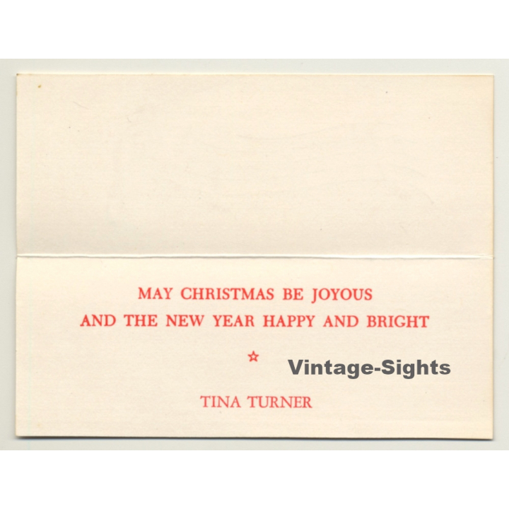 Tina Turner: Rare Christmas Card ~ 1980s