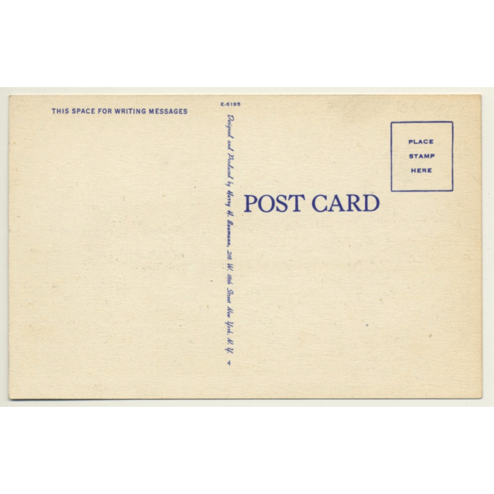 United Airlines Mainliner Aloft - La Guardia Field / Aviation (Vintage PC ~1950s)