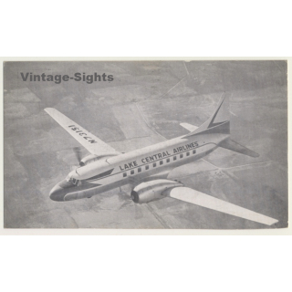 Convair CV-340 - Lake Central Airlines / Aviation (Vintage PC ~1950s)