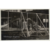 Pilot In Early Aircraft / Fluggerrät (Vintage RPPC ~1910s)