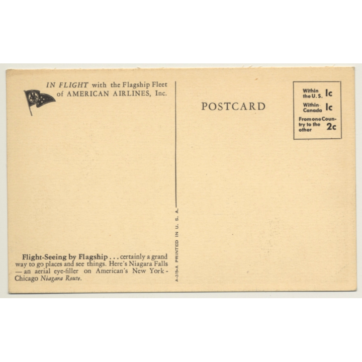 American Airlines: Flight Seeing Flagship Niagara Falls / Aviation (Vintage PC ~1950s)