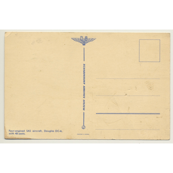 Scandinavian Airlines System SAS Douglas DC-6 / Aviation (Vintage PC ~1950s)