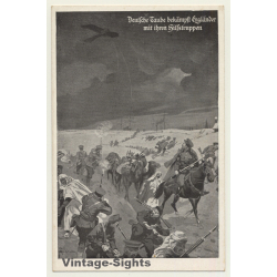 Deutsche Taube Bekämpft Engländer Mit Ihren Hilfstruppen WW1 (Vintage PC ~1910s)