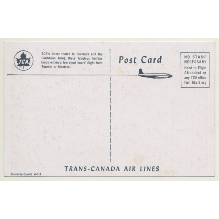 TCA North Star Skyliner Over Bermuda (Vintage PC ~1960s)