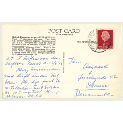 British European Airways: Elizabethan Class Aeroplane & Viscount Discovery (Vintage RPPC 1955)