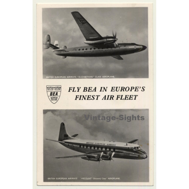 British European Airways: Fly BEA In Europe's Fines Air Fleet (Vintage RPPC 1955)