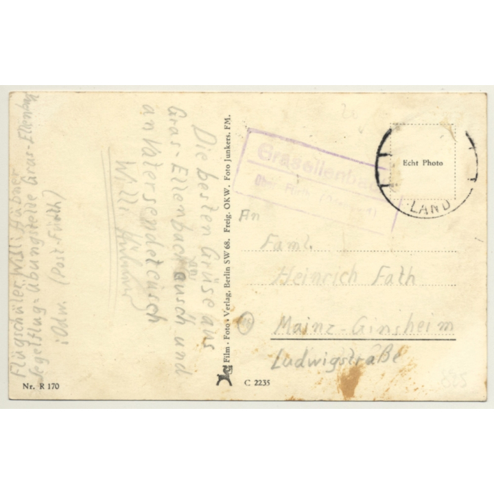 Horizontal- Und Sturzbomber Junkers JU 88 (Vintage RPPC ~1940s)