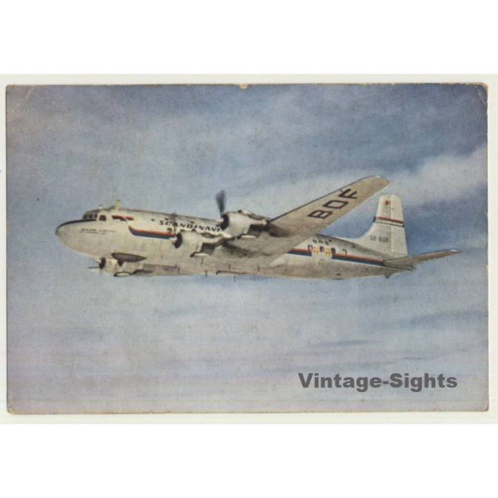 Scandinavian Airlines System SAS Douglas DC-6 *2 / Aviation (Vintage PC ~1950s)