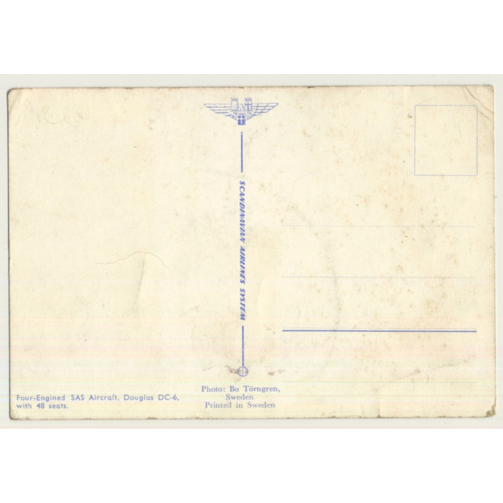 Scandinavian Airlines System SAS Douglas DC-6 *2 / Aviation (Vintage PC ~1950s)