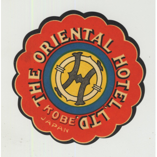 The Oriental Hotel  - Kobe / Japan (Vintage Die-Cut Luggage Label)
