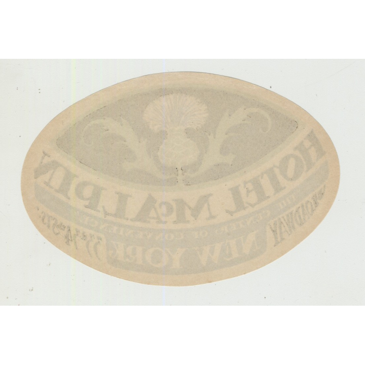 Hotel McAlpin - New York, Broadway / USA (Vintage Luggage Label)