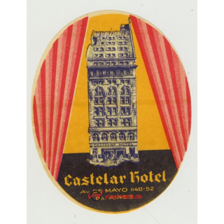 Castelar Hotel - Buenos Aires / Argentina (Vintage Luggage Label)