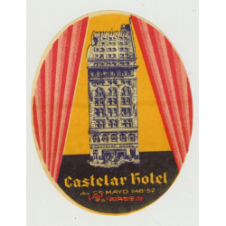 Castelar Hotel - Buenos Aires / Argentina (Vintage Luggage Label)
