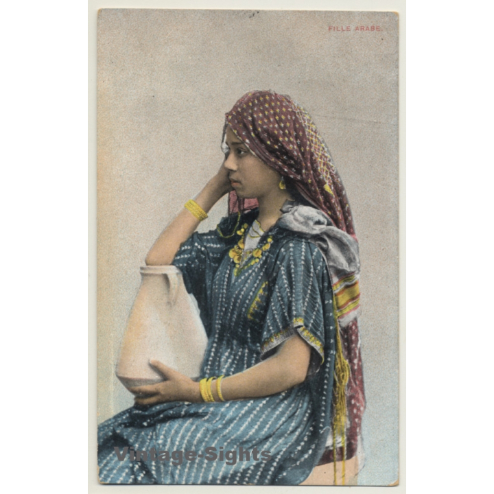 Lichtenstern & Harari: Fille Arabe - Headdress (Vintage PC Ethnic ~1910s/1920s)