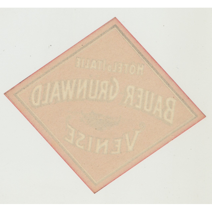 Hotel D'Italie Bauer-Grünwald / Venice - Italy (Vintage Luggage Label)