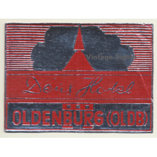 Oldenburg / Germany: Deus Hotel (Vintage Luggage Label)