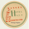 Kassel / Germany: Hotel Haus Hessenland (Vintage Luggage Label)