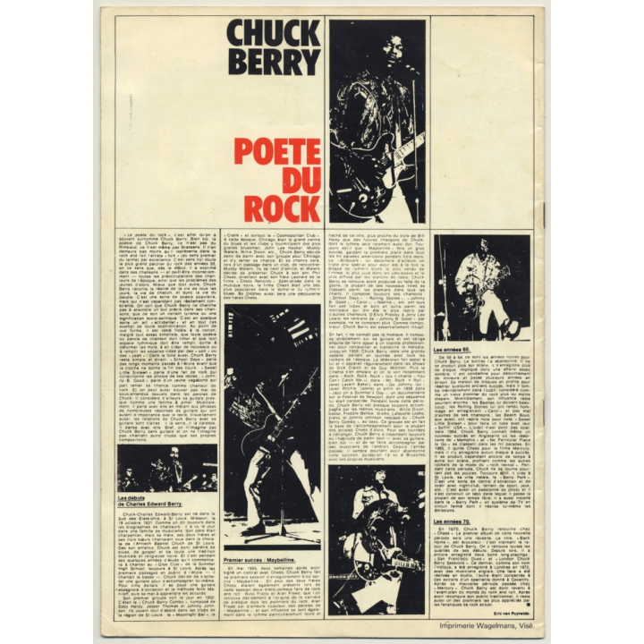 Chuck Berry - Souvenir Programme (Vintage Belgian Tour Programm 1976)