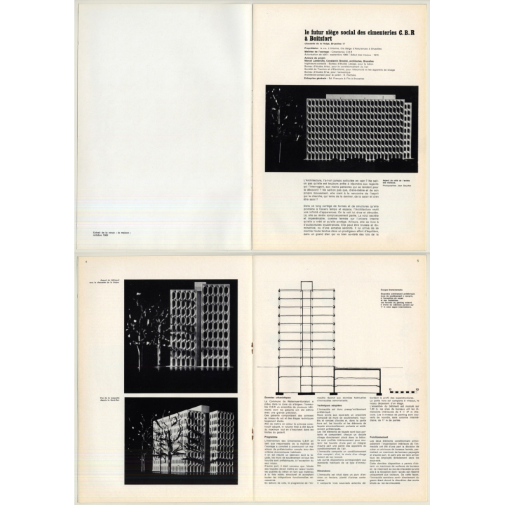 Bruxelles: CBR Building / Architecture - Brodzki - Lambrichs (Vintage Booklet 1969)