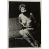 Tied Semi Nude Woman On Couch / Gag - Bondage - BDSM (Vintage Photo ~1950s/1960s)