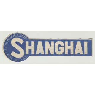 N.Y.K. Shipping Line To Shanghai (Vintage Luggage Label)