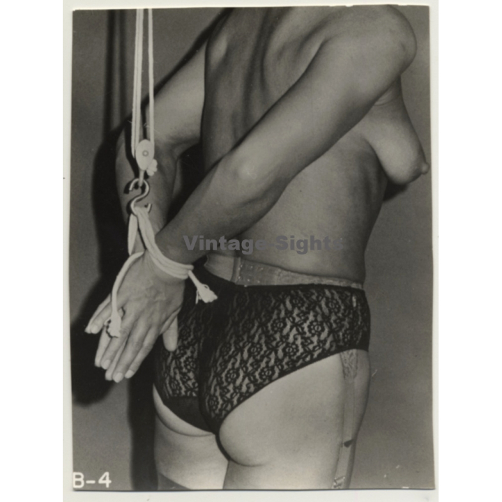 Close-Up: Semi Nude's Hands Tied Behind Her Back / BDSM (Vintage Photo ~1950s/1960s)