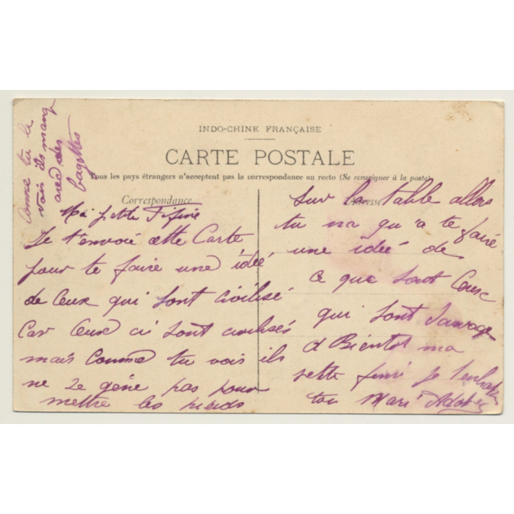 Saigon / Cochinchine: Repas Annamite / Ethnic (Vintage PC ~1910s)