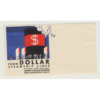 Dollar Steamship Lines / San Francsico - USA (Vintage Shipping Line Luggage Label)