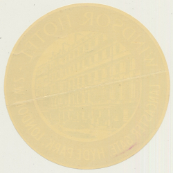 London / UK: Windsor Hotel - Hyde Park (Vintage Luggage Label)
