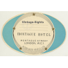 London / UK: Montague Hotel (Vintage Luggage Label)