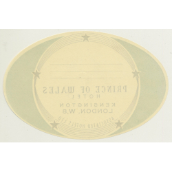 London / UK: Prince Of Wales Hotel, Kensington (Vintage Luggage Label)