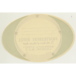 London / UK: Shaftesbury Hotel (Vintage Luggage Label)
