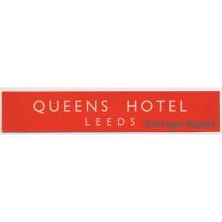 Leeds / UK: Queens Hotel (Vintage Luggage Label)